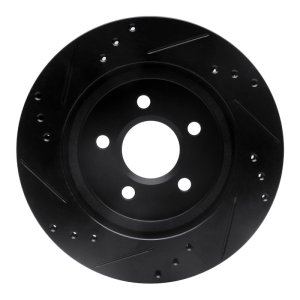 Ford Thunderbird Brake Rotor (1) - Rear Right - R1 Concepts - Drilled & Slotted - Black - `00-`06